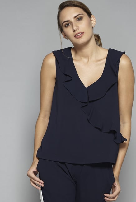 Wardrobe by Westside Dark Navy Polita Blouse Wardrobe by Westside Dark Navy Polita Blouse