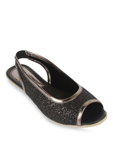 Cocoon Silver & Black Sling Back Sandals Cocoon Silver & Black Sling Back Sandals