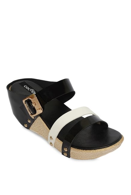 Cocoon Black & White Wedge Heeled Sandals Cocoon Black & White Wedge Heeled Sandals