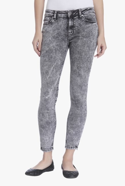 Only Grey Slim Fit Acid Wash Jeans Only Grey Slim Fit Acid Wash Jeans
