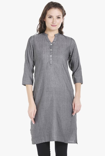 Globus Grey Printed Kurti Globus Grey Printed Kurti
