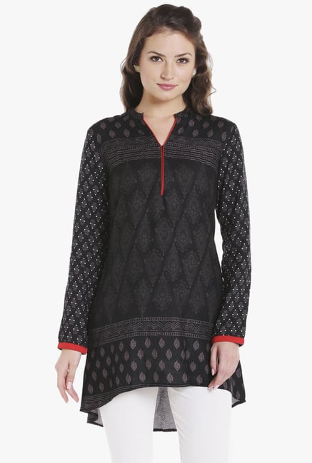 Globus Black Printed Kurti Globus Black Printed Kurti