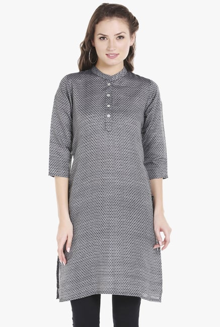 Globus Grey Printed Kurti Globus Grey Printed Kurti