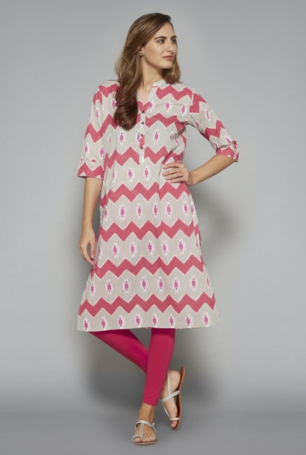 Utsa by Westside Pink Pure Cotton Kurta Utsa by Westside Pink Pure Cotton Kurta