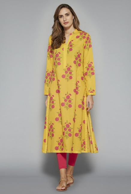 Utsa by Westside Yellow Pure Cotton Kurta Utsa by Westside Yellow Pure Cotton Kurta
