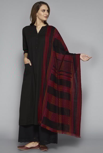 Utsa by Westside Black Pure Wool Stole Utsa by Westside Black Pure Wool Stole