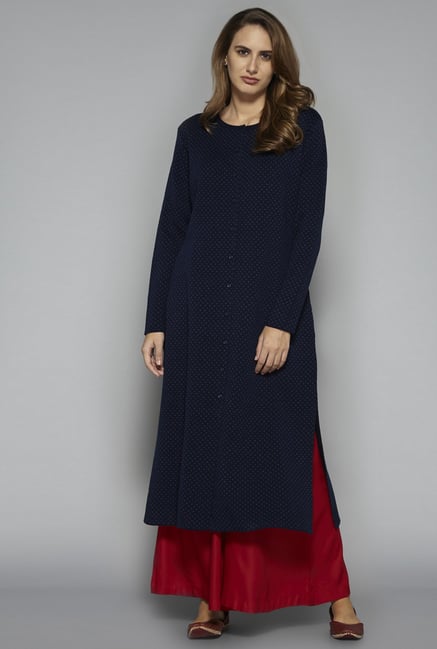 Utsa by Westside Indigo Knit Kurta Utsa by Westside Indigo Knit Kurta