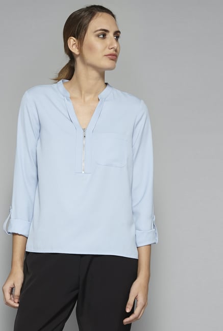 Wardrobe by Westside Powder Blue Blouse Wardrobe by Westside Powder Blue Blouse