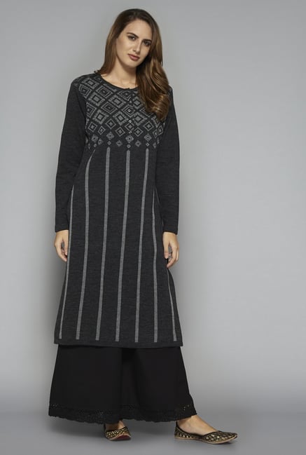 Utsa by Westside Grey Knit Kurta Utsa by Westside Grey Knit Kurta