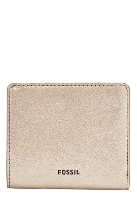 Fossil Golden Solid Leather Bi-Fold Wallet Fossil Golden Solid Leather Bi-Fold Wallet