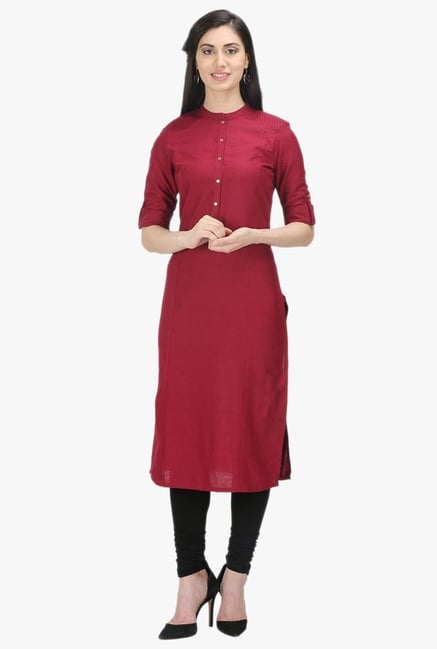 W Maroon Cotton Kurta W Maroon Cotton Kurta