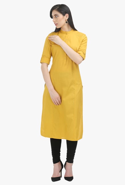 W Yellow Cotton Kurta W Yellow Cotton Kurta