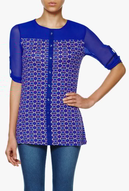 AND Blue Printed Top AND Blue Printed Top