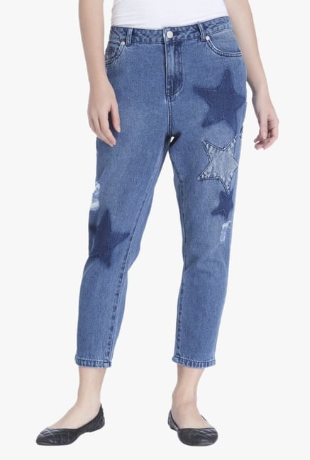 Only Blue Regular Fit Tattered Jeans Only Blue Regular Fit Tattered Jeans