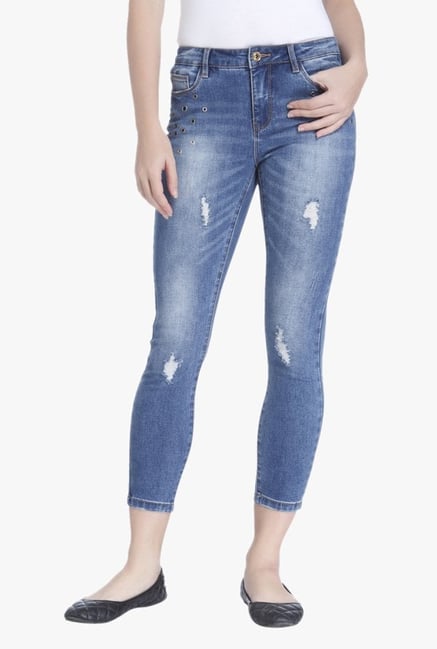 Only Blue Regular Fit Tattered Jeans Only Blue Regular Fit Tattered Jeans