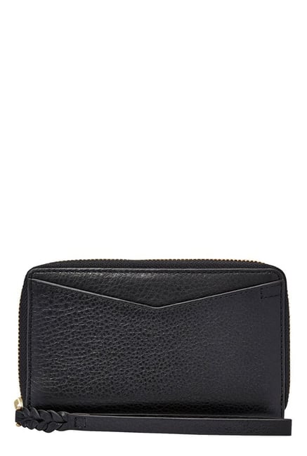 Fossil Caroline RFID Black Solid Leather Wallet Fossil Caroline RFID Black Solid Leather Wallet