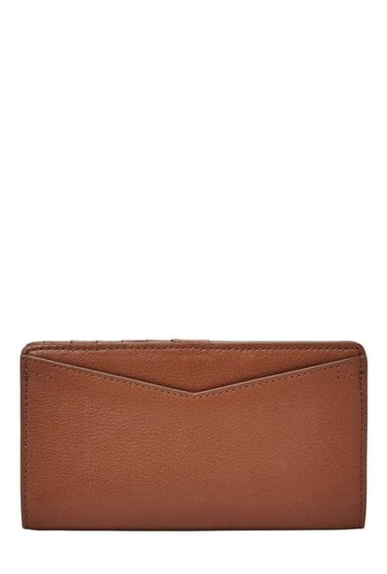 Fossil Caroline RFID Brown Solid Leather Wallet Fossil Caroline RFID Brown Solid Leather Wallet