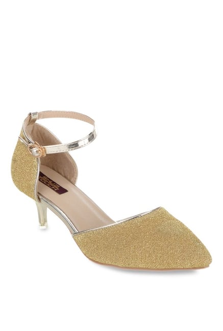 Shuz Touch Golden Ankle Strap D'orsay Sandals Shuz Touch Golden Ankle Strap D'orsay Sandals