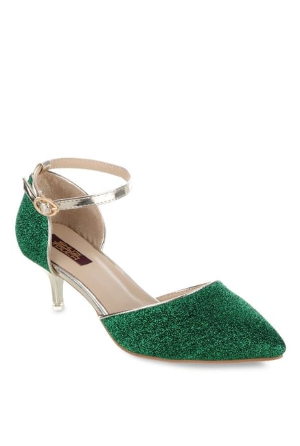 Shuz Touch Green Ankle Strap D'orsay Sandals Shuz Touch Green Ankle Strap D'orsay Sandals