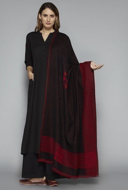 Utsa by Westside Black Pure Wool Shawl Utsa by Westside Black Pure Wool Shawl