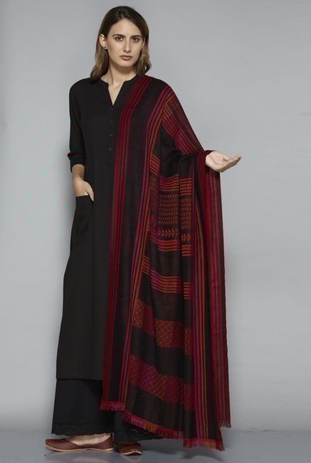 Utsa by Westside Black Pure Wool Shawl Utsa by Westside Black Pure Wool Shawl