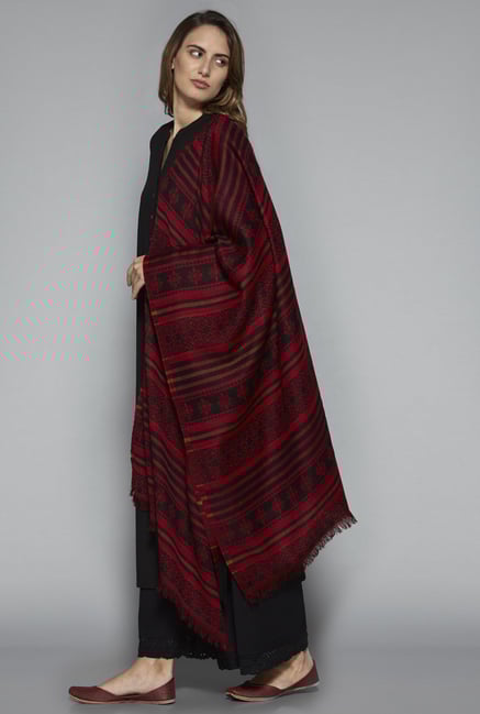 Utsa by Westside Red Pure Wool Stole Utsa by Westside Red Pure Wool Stole