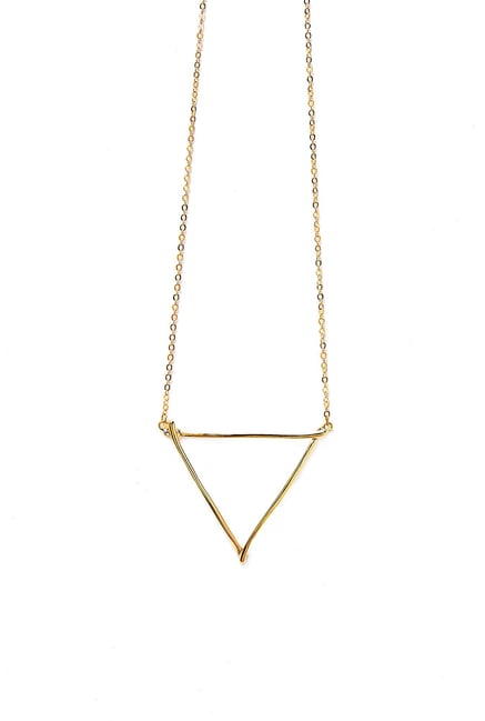 Shop Lune Yellow Alloy Triangle Necklace Shop Lune Yellow Alloy Triangle Necklace