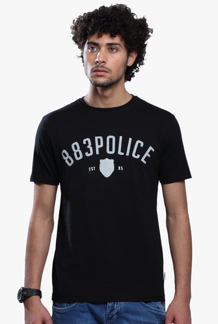 883 Police Black Printed Cotton T-Shirt 883 Police Black Printed Cotton T-Shirt