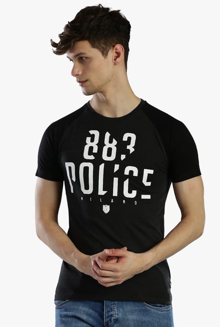 883 Police Black Printed Slim Fit T-Shirt 883 Police Black Printed Slim Fit T-Shirt