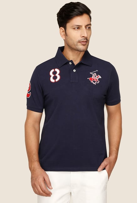 BHPC Navy Half Sleeves Cotton Polo T-Shirt BHPC Navy Half Sleeves Cotton Polo T-Shirt