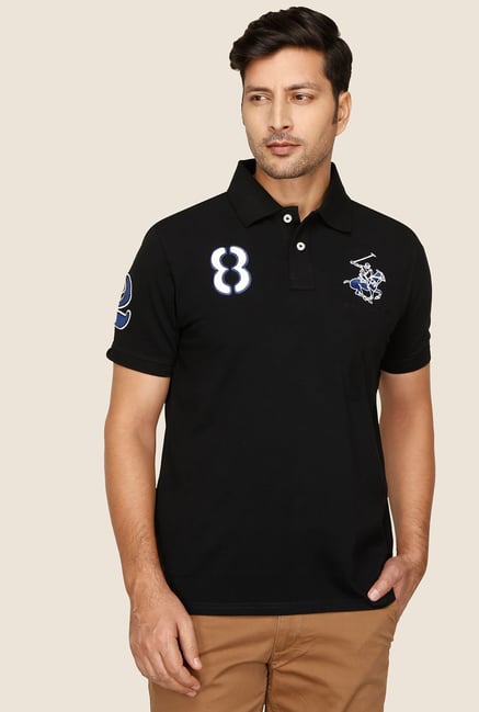 BHPC Black Slim Fit Polo Half Sleeves T-Shirt BHPC Black Slim Fit Polo Half Sleeves T-Shirt