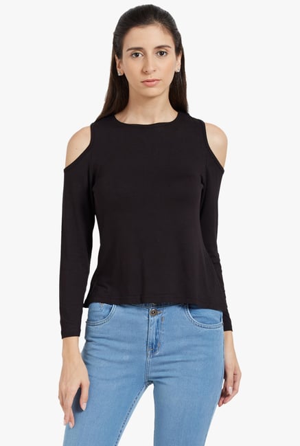 Globus Black Cold Shoulder Top Globus Black Cold Shoulder Top