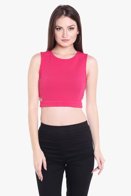 Globus Pink Round Neck Crop Top Globus Pink Round Neck Crop Top