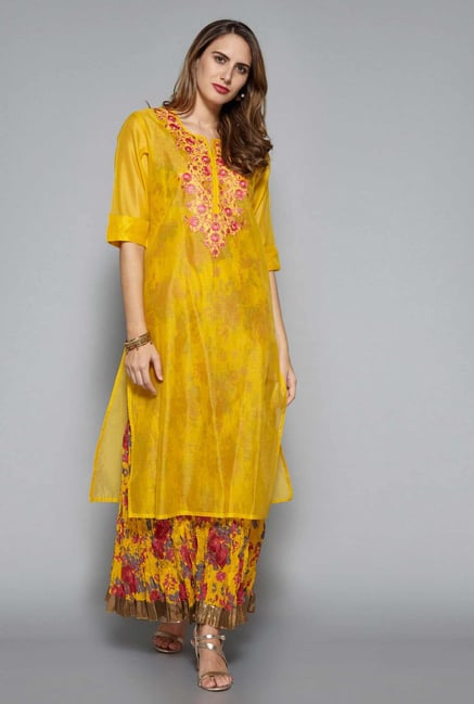 Vark by Westside Yellow Ethnic Set Vark by Westside Yellow Ethnic Set