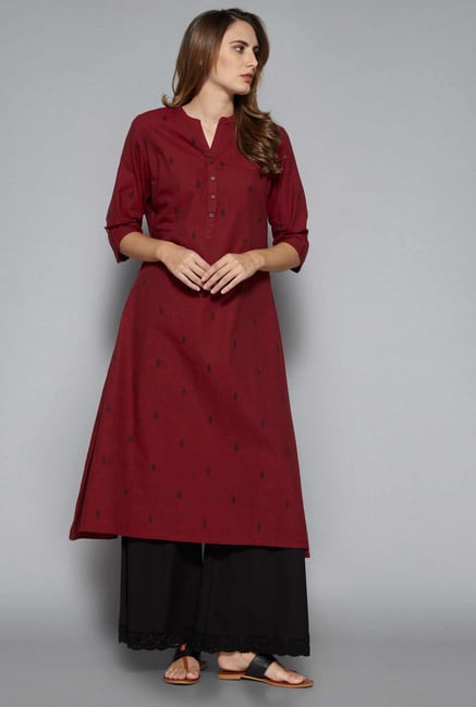 Utsa by Westside Maroon Buti Kurta Utsa by Westside Maroon Buti Kurta
