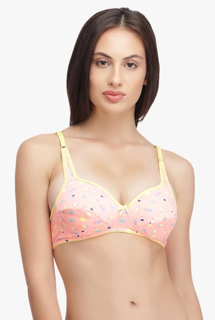 Clovia Peach Non Wired Non Padded T-Shirt Bra Clovia Peach Non Wired Non Padded T-Shirt Bra