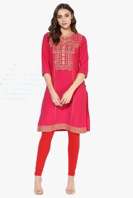 Juniper Pink Printed Cotton Kurta Juniper Pink Printed Cotton Kurta