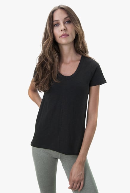Satva Black Charlotte Organic Cotton Tee Satva Black Charlotte Organic Cotton Tee