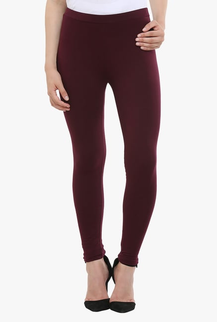 W Maroon Regular Fit Leggings W Maroon Regular Fit Leggings
