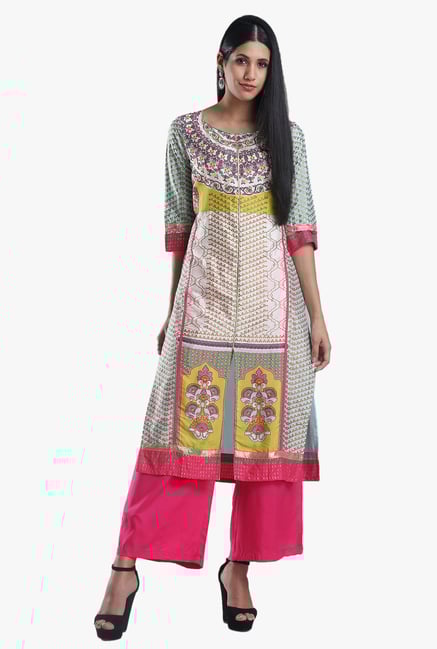 W Multicolor Printed Viscose Kurta W Multicolor Printed Viscose Kurta