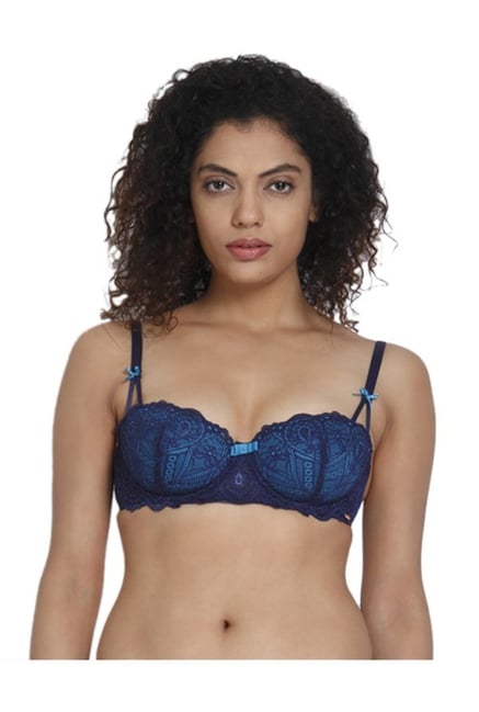 Aria Leya Blue Under Wired Padded Balconette Bra Aria Leya Blue Under Wired Padded Balconette Bra