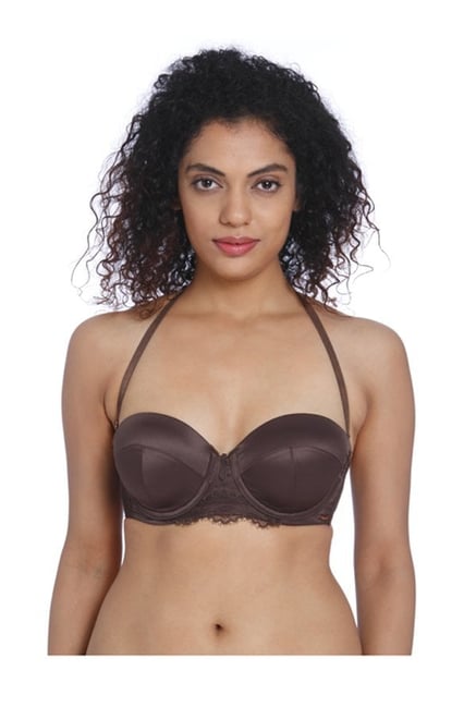 Aria Leya Brown Under Wired Padded Balconette Bra Aria Leya Brown Under Wired Padded Balconette Bra