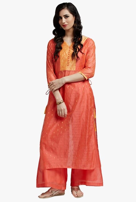 Jaipur Kurti Coral Printed Kurta Jaipur Kurti Coral Printed Kurta
