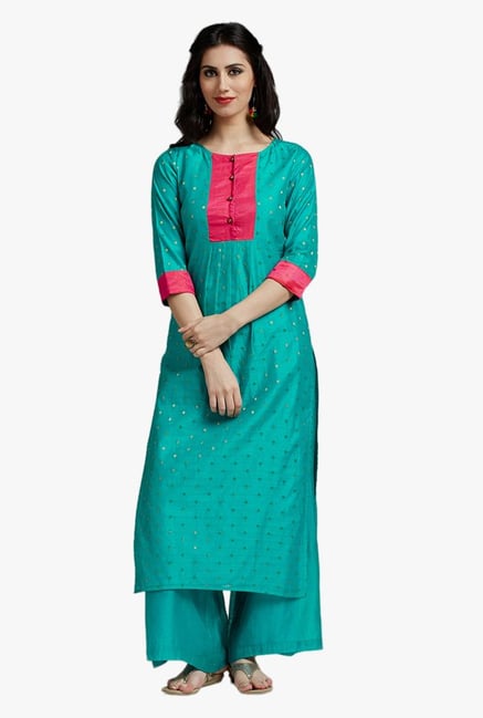 Jaipur Kurti Sea Green Printed Kurta Jaipur Kurti Sea Green Printed Kurta