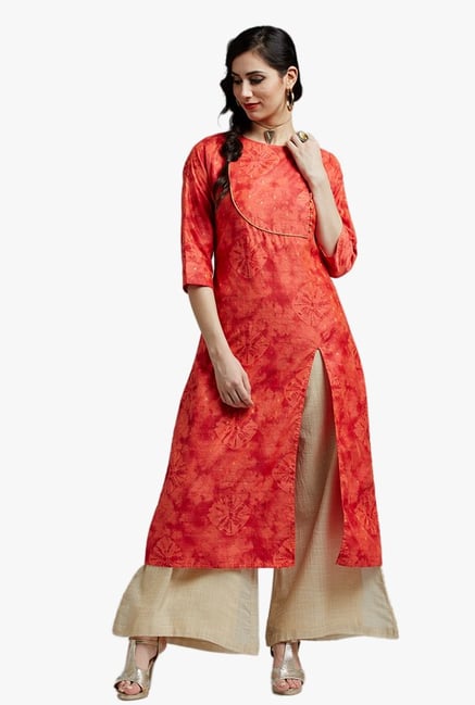 Jaipur Kurti Orange Printed Kurta Jaipur Kurti Orange Printed Kurta