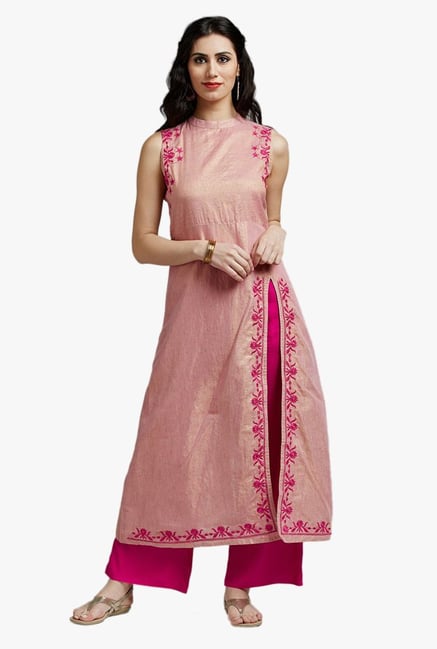 Jaipur Kurti Pink Embroidered Kurta Jaipur Kurti Pink Embroidered Kurta