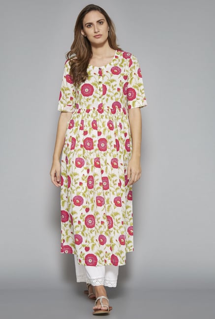 Utsa by Westside Off White Pure Cotton Kurta Utsa by Westside Off White Pure Cotton Kurta