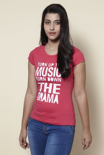 Zudio Fuchsia Crewneck T-Shirt Zudio Fuchsia Crewneck T-Shirt