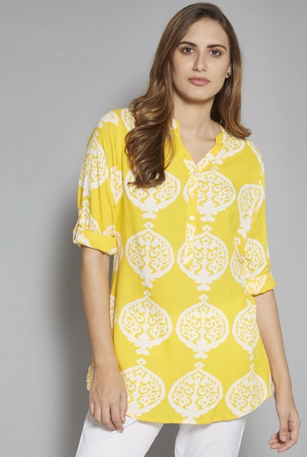 Utsa by Westside Yellow Printed Kurti Utsa by Westside Yellow Printed Kurti