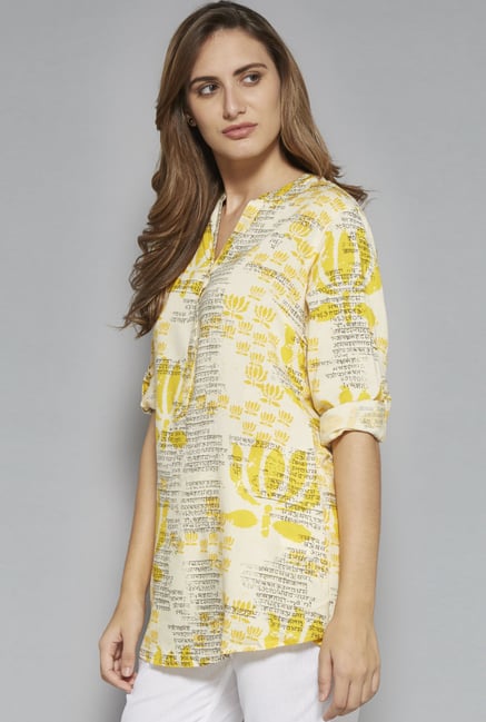 Utsa by Westside Yellow Printed Kurti Utsa by Westside Yellow Printed Kurti